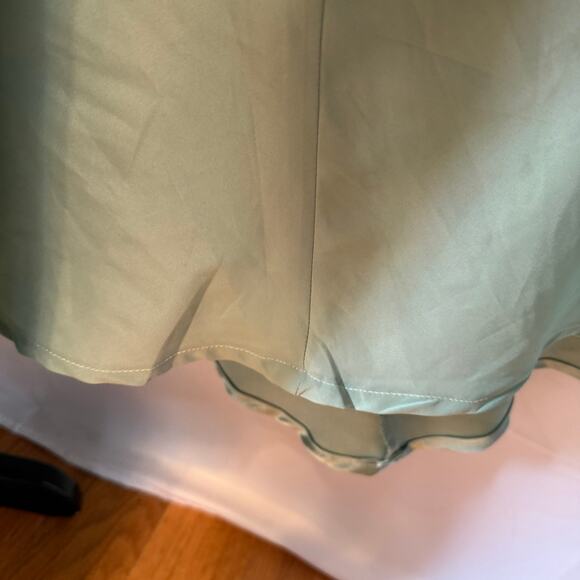 Birdy Grey Satin Dress S Womens Sleeveless Slit Lined Bridesmaid Floor Length - Picture 3 of 7